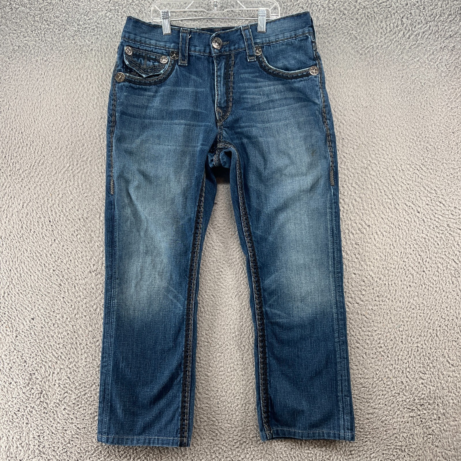 True Religion Jeans Mens 33X28 Straight Dark Wash Ricky True Religion Jeans Mens 33X28 Straight Dark Wash Ricky