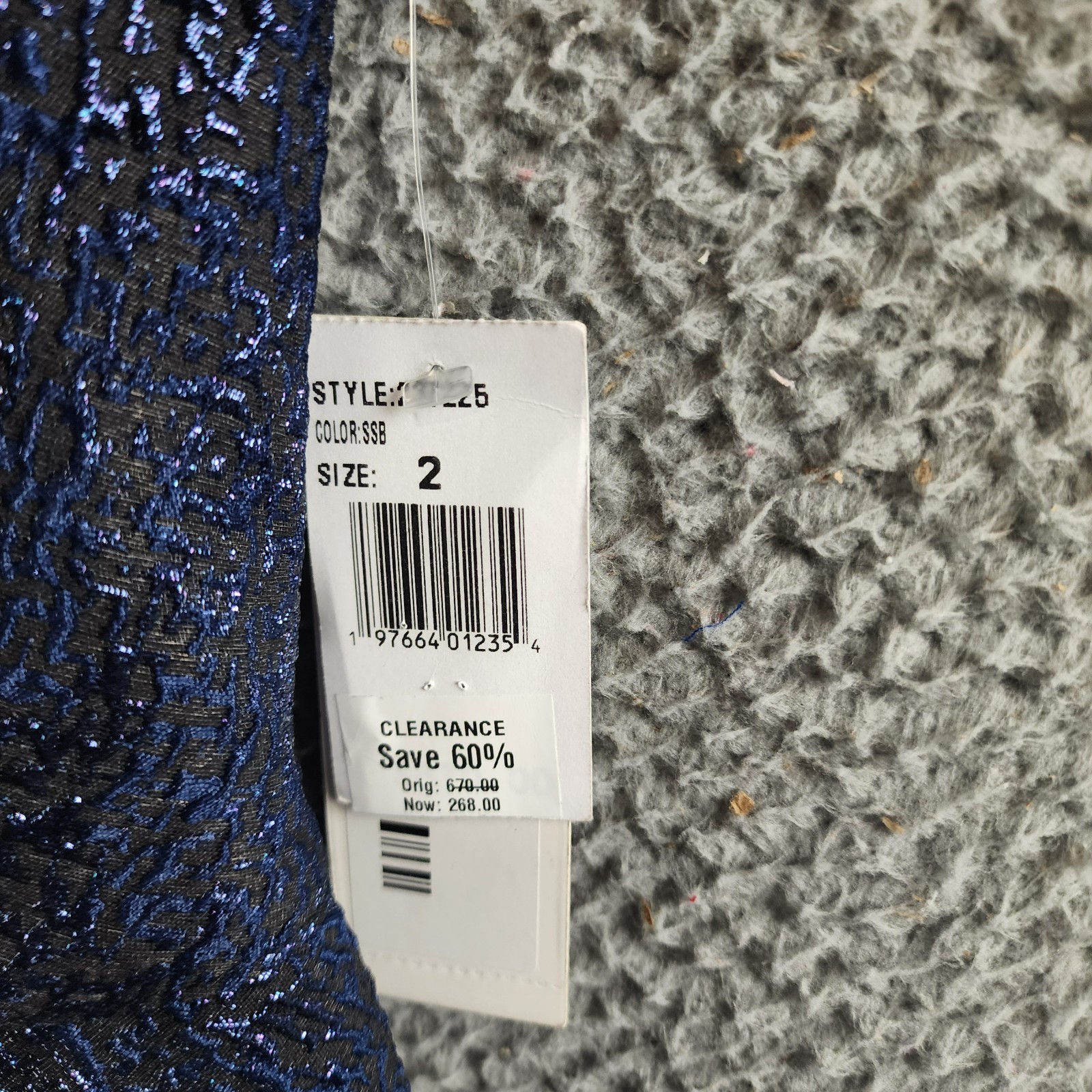 Teri Jon by Rickie Freeman Off-the-Shoulder Metallic Jacquard Dress Women's 2 - Picture 5 of 14