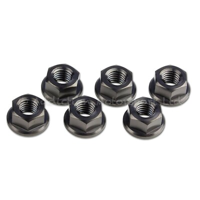 6x Triumph Speed Triple 1200 RR Black M8 x 1.25 Titanium Rear Sprocket Nuts
