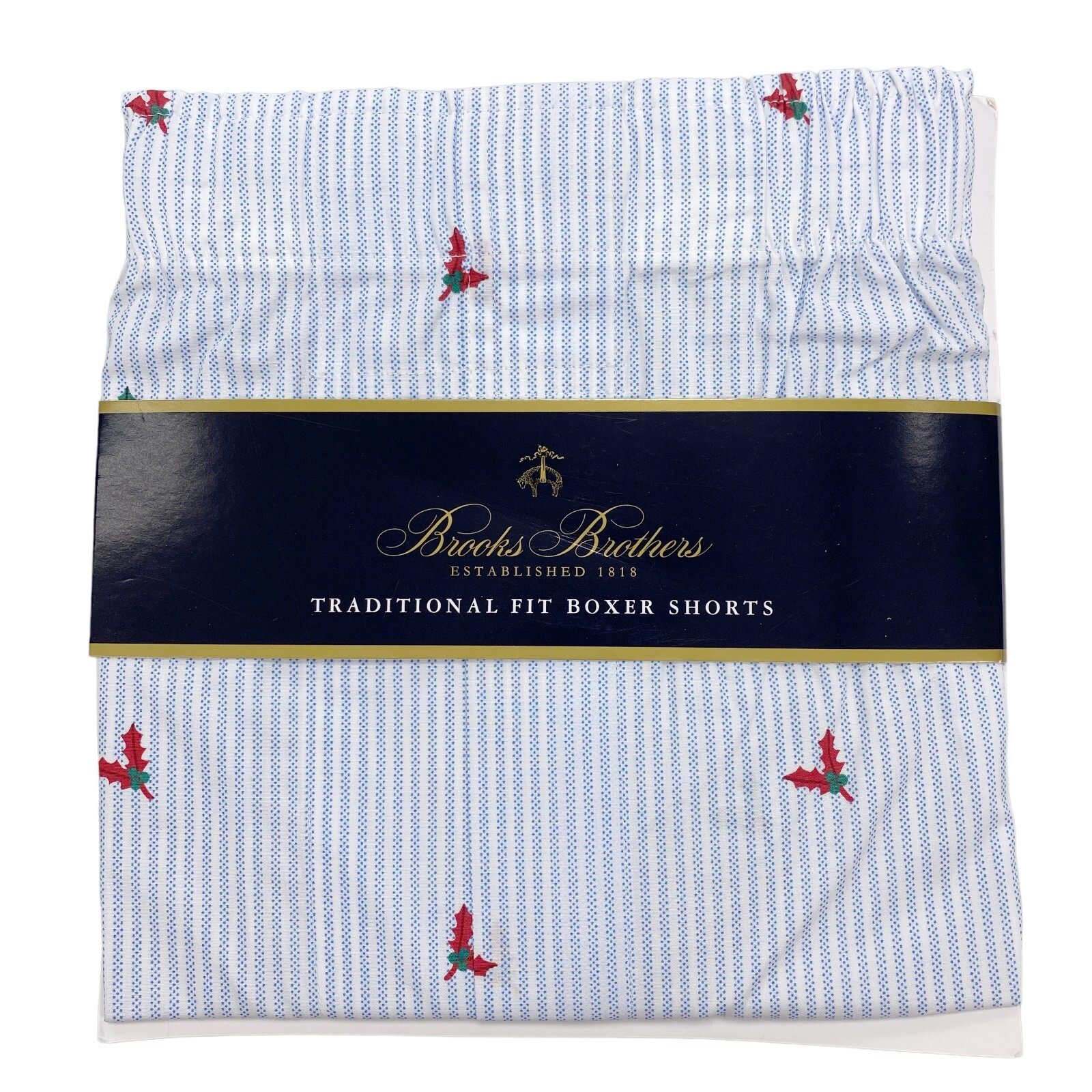 

Шорты-боксеры Brooks Brothers с традиционной посадкой, нижнее белье, синий, белый, с принтом Холли, Multicolor