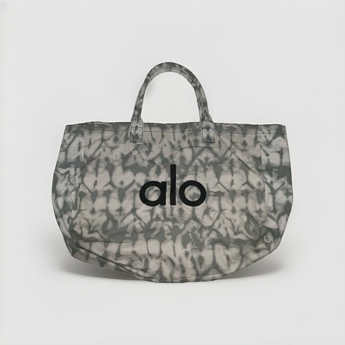 Alo Yoga Shopper Tote Bag Grey Tiedye Cotton Lightweight One
