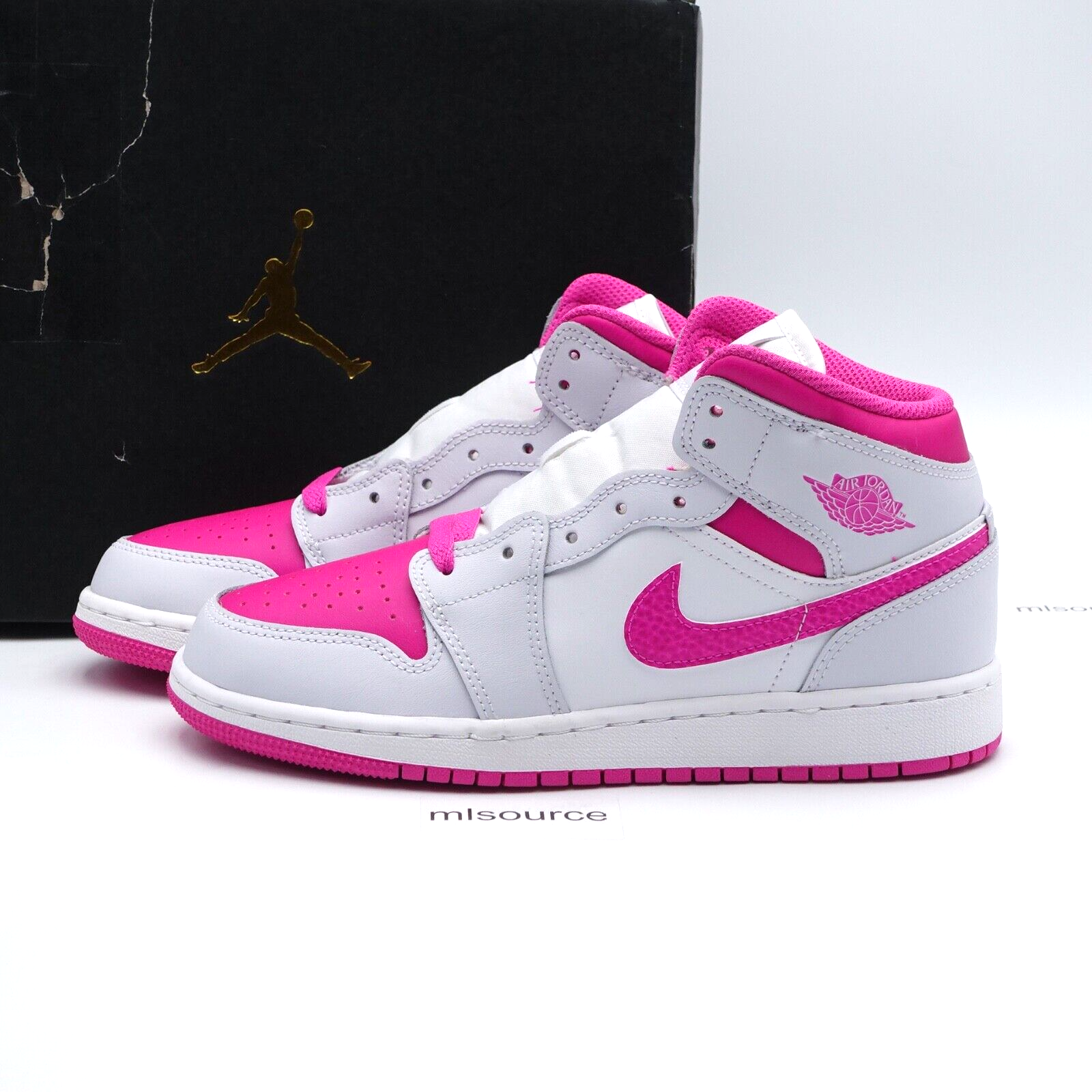 靴 Nike GS Air Jordan 1 Mid Soft Pink 24.5 Air Jordan 1 Mid GS 