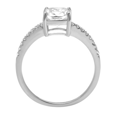 Pre-owned Pucci 1.66 Cushion Cut Moissanite Promise Bridal Wedding Designer Ring 14k White Gold In White/colorless