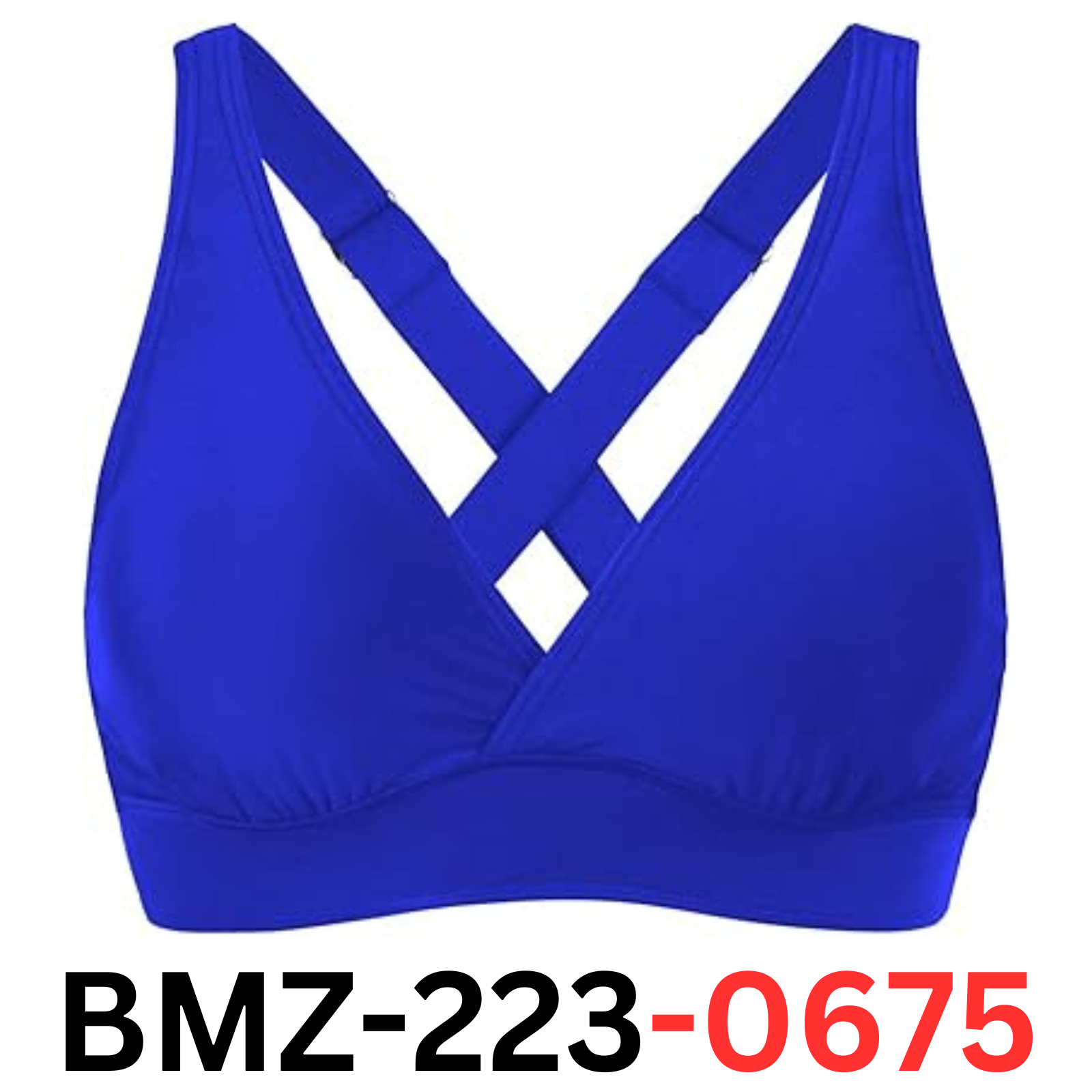 Women Sporty Adjustable Wide Straps Bikini Top Large Bust Criss Cross Swimsuit M