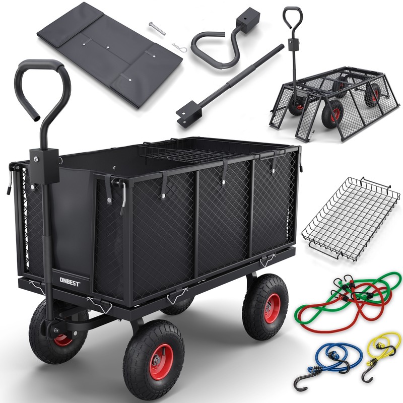 Gitterwagen 550 Kg Mit 12 Spanngummis Transport Plattform Boller Garten Wagen