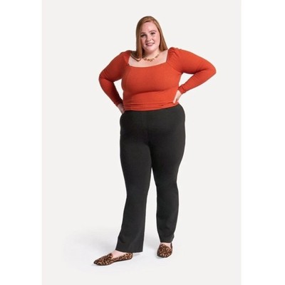 Betabrand Pants Womens 2XL Classic Dress Yoga Bootcut Pants Black Plus Work  Wear | eBay