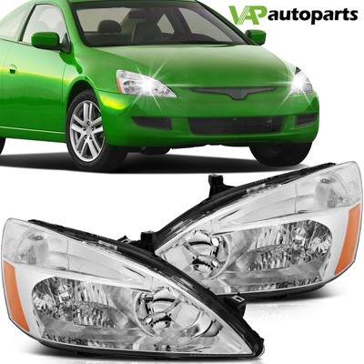 For 2003-2007 Honda Accord Headlights Left + Right Sides Replacement Headlamps
