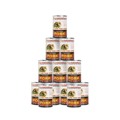 Survival Cave Canned Meat Pork Long Term Food Storage 14.5oz - 12 Cans Full Cans