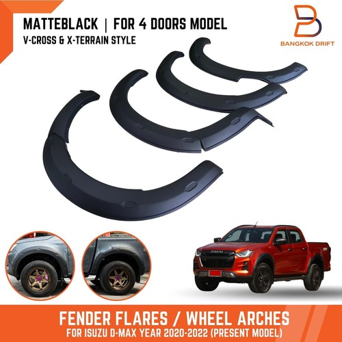 MATTEBLACK V-CROSS TOP TRIM FENDER FLARES FOR ISUZU D-MAX
