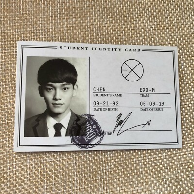 EXO CHEN [ XOXO Wolf ] Official Photocard, Student ID Card