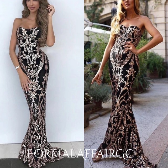 black gold evening gown