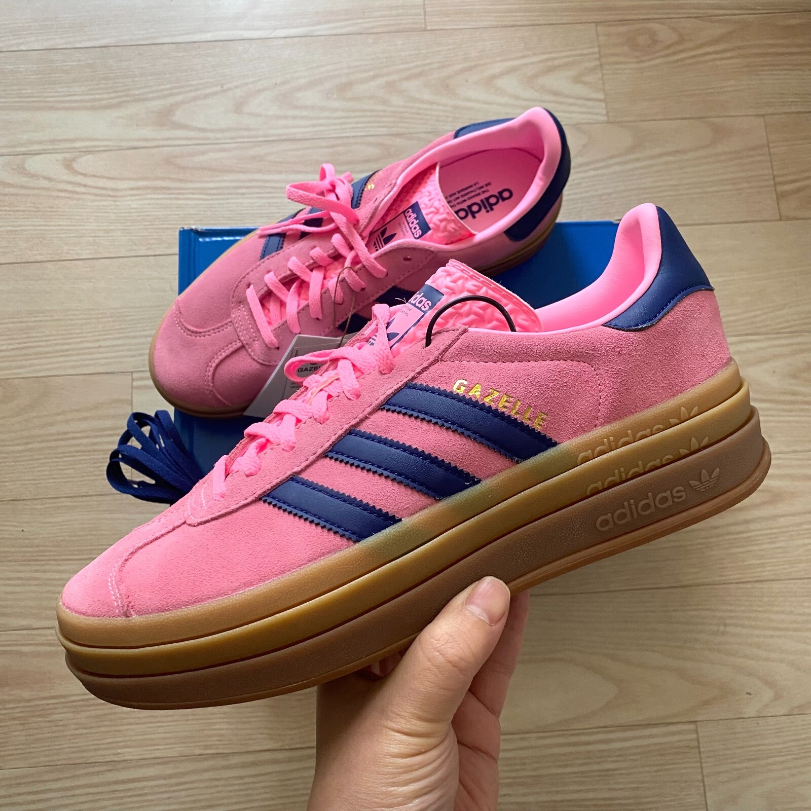新品 23cm adidas GAZELLE BOLD Pink Glow adidas Gazelle Bold Womens Sneakers Pink Glow ✓Multiple