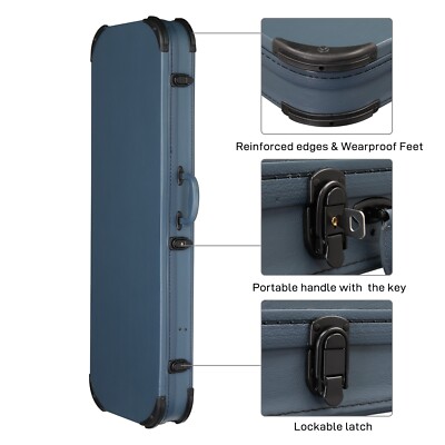 Hard Shell Wood Electric Guitar Case with Blue PU Leather for Strats and Teles