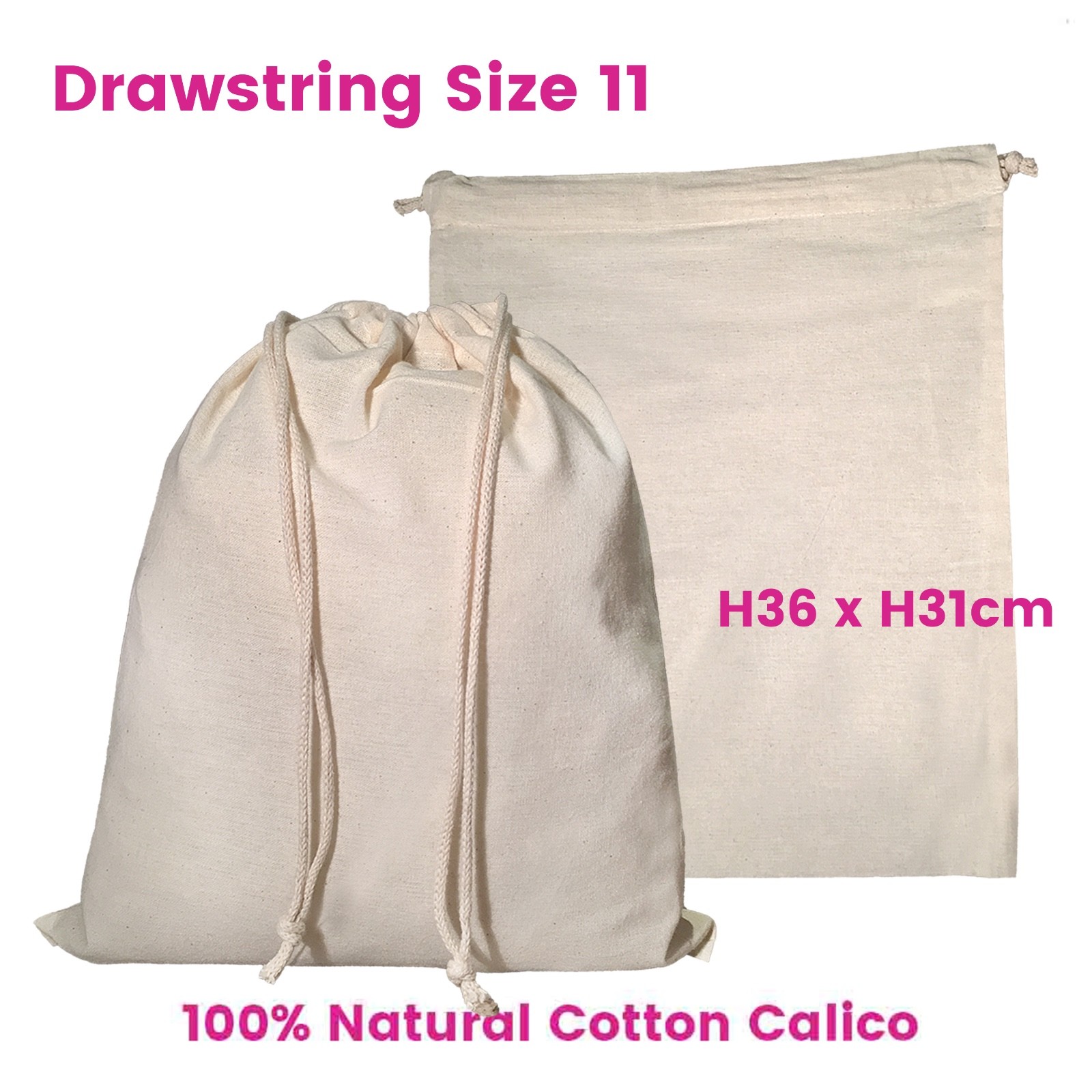 Calico Bag Drawstring Bulk Calico Bags Eco Bags Natural Bags S11 H36 x W31cm eBay
