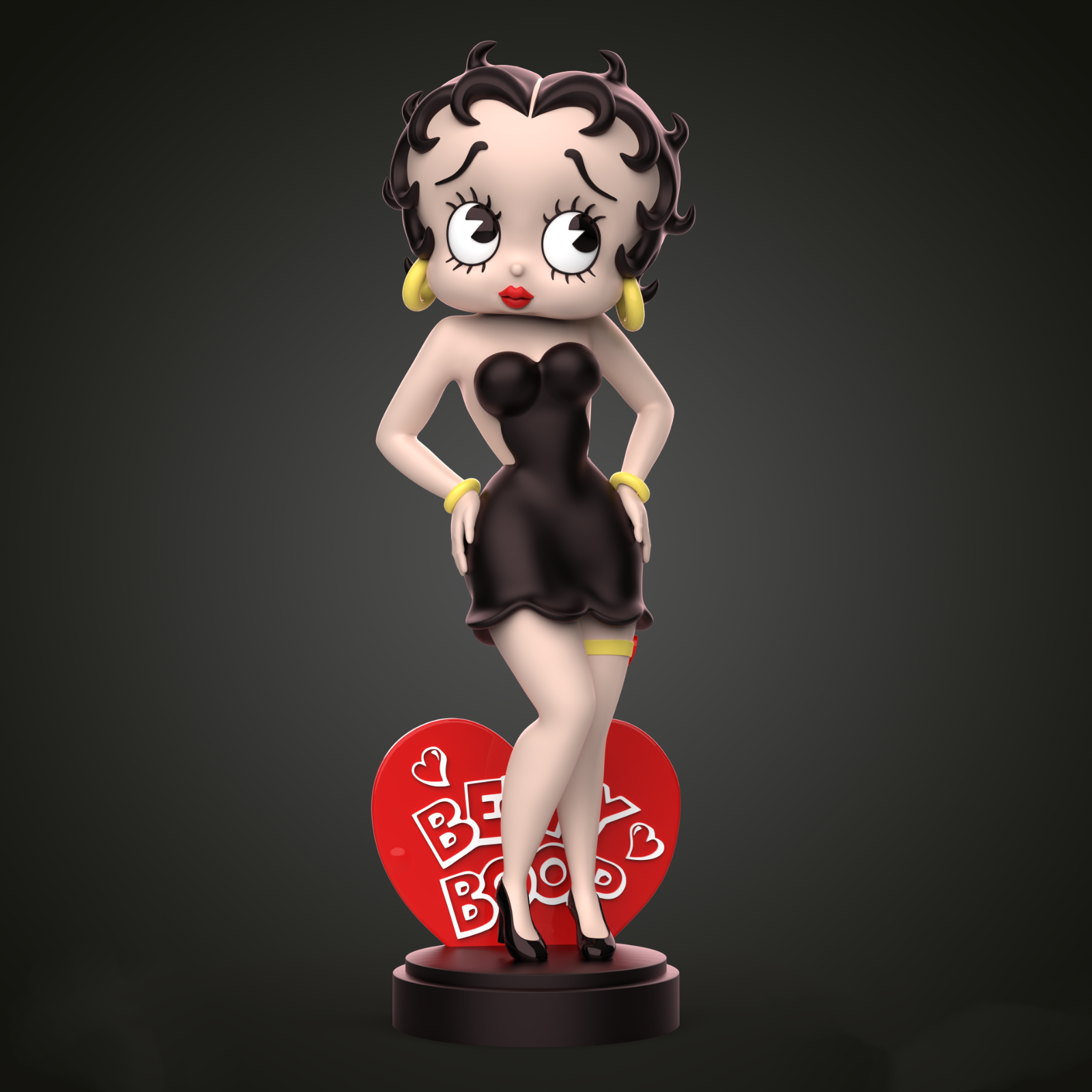 Betty Boop statue Fan Art Pro Hand Painted 3d Printed Action