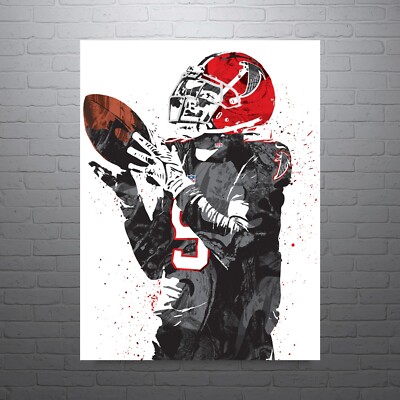 Drake London Atlanta Falcons Sports Print, Man Cave-FREE US SHIPPING
