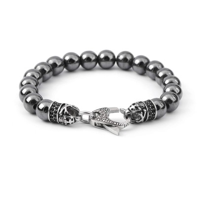 Magnetic Bracelets for men: Hematite Magnetic Therapy Bracelet - Strong Steng...