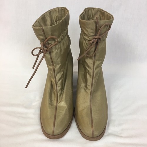 Vintage Golo Snow Boots Booties 7N Gold Tan Fleece Lined Uppers Vibram Soles