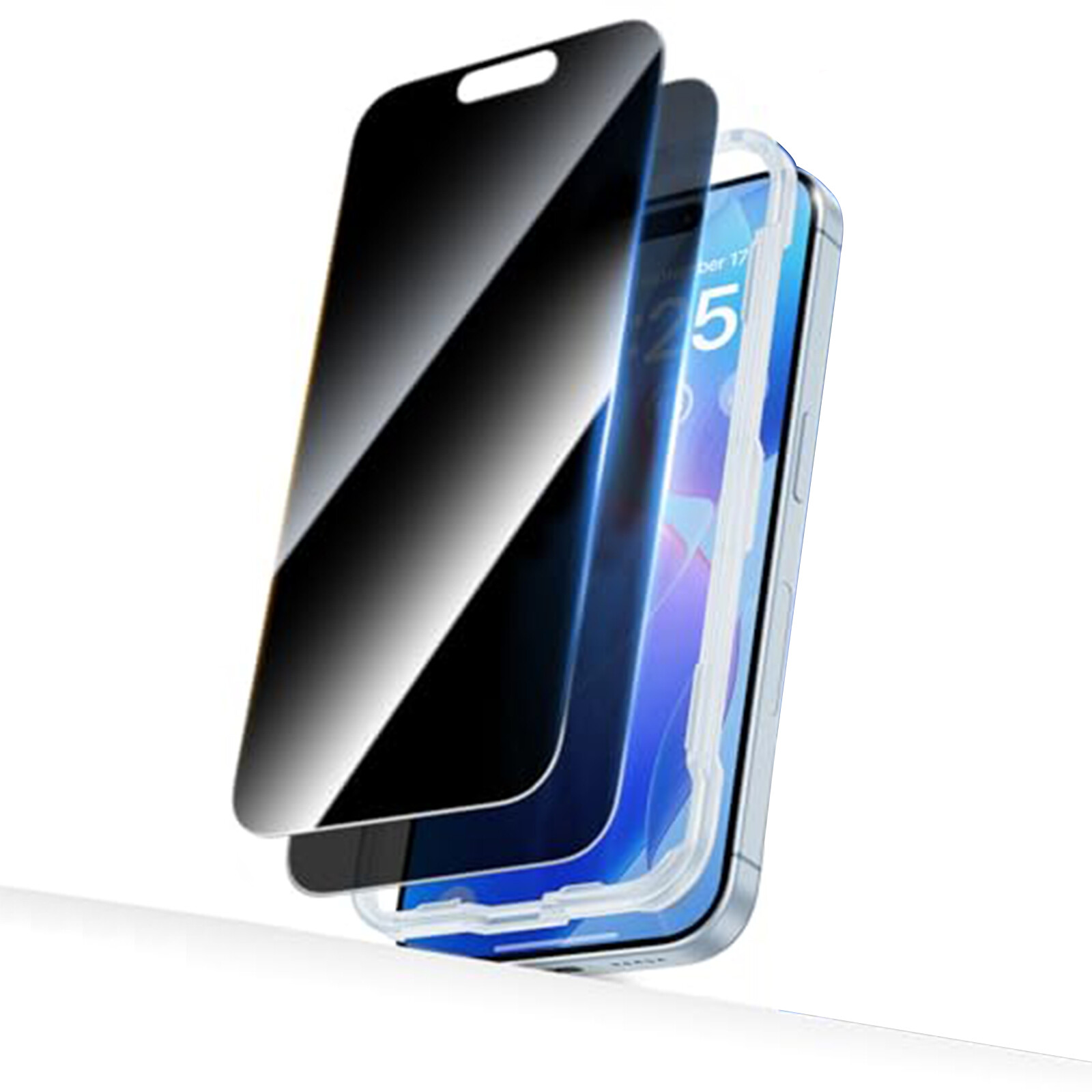2PCS For iPhone 16 Pro Max 15 14 13 12 Privacy Screen Protector+Installation kit