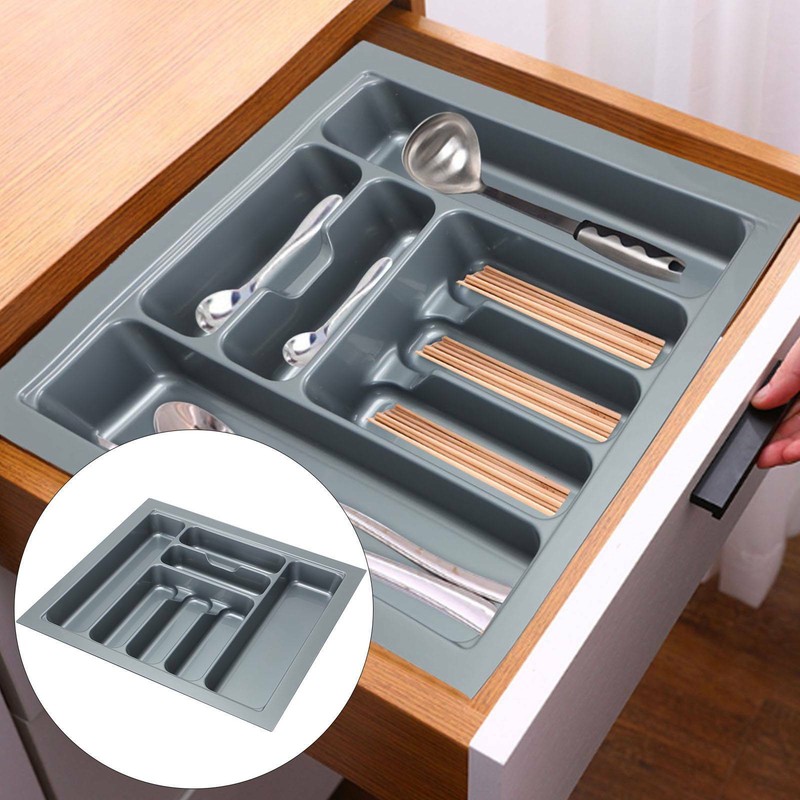 Cutlery Tray Insert Kitchen Drawer Plastic Rack Holder Organizer