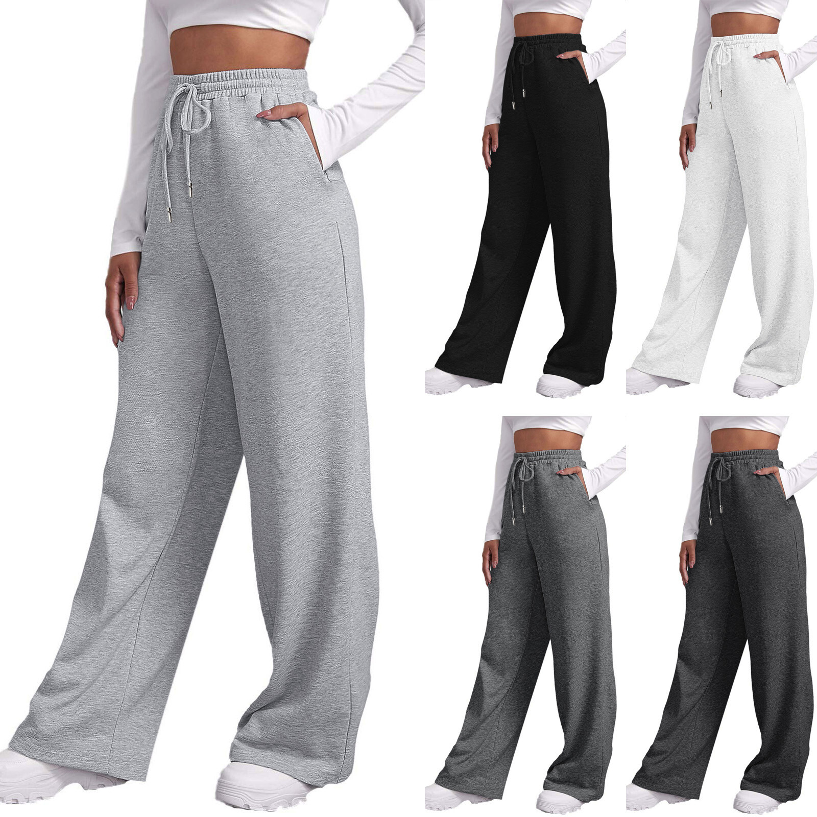 Wide Straight Leg Pants Bottom Sweatpants