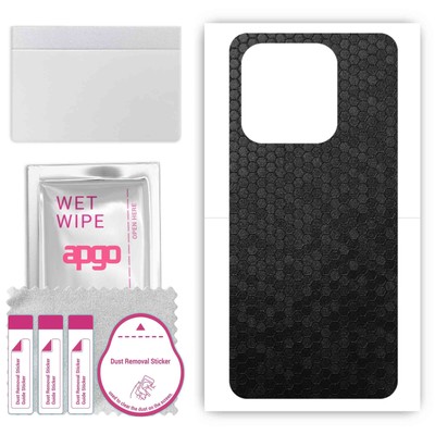 apgo Back Skin Wrap Sticker for Tecno Pop 7, Black Honeycomb