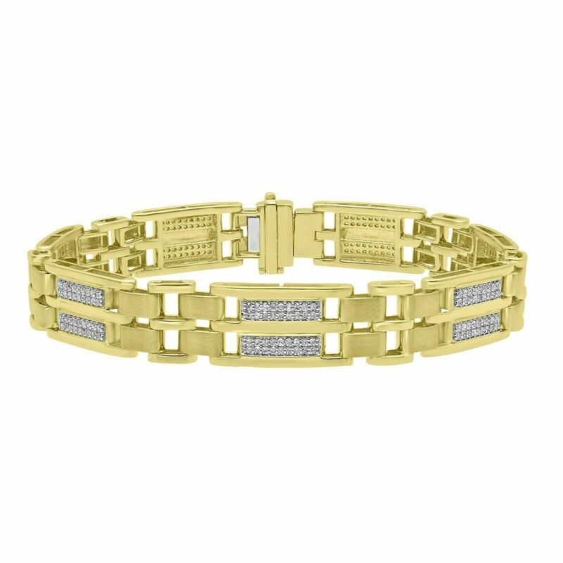 1.50ct Round Cut Diamond 14k Yellow Gold Plated Link Tennis Bracelet 8.5" Inch