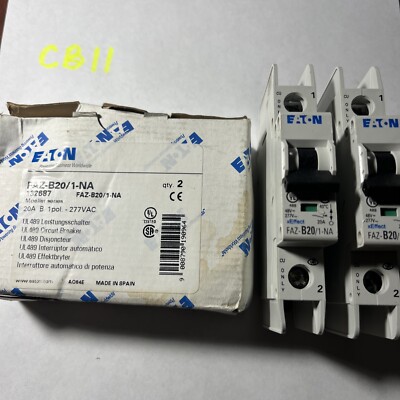 Eaton FAZ-B20/1-NA Circuit Breaker, 20A, 2 In The Box, NEW