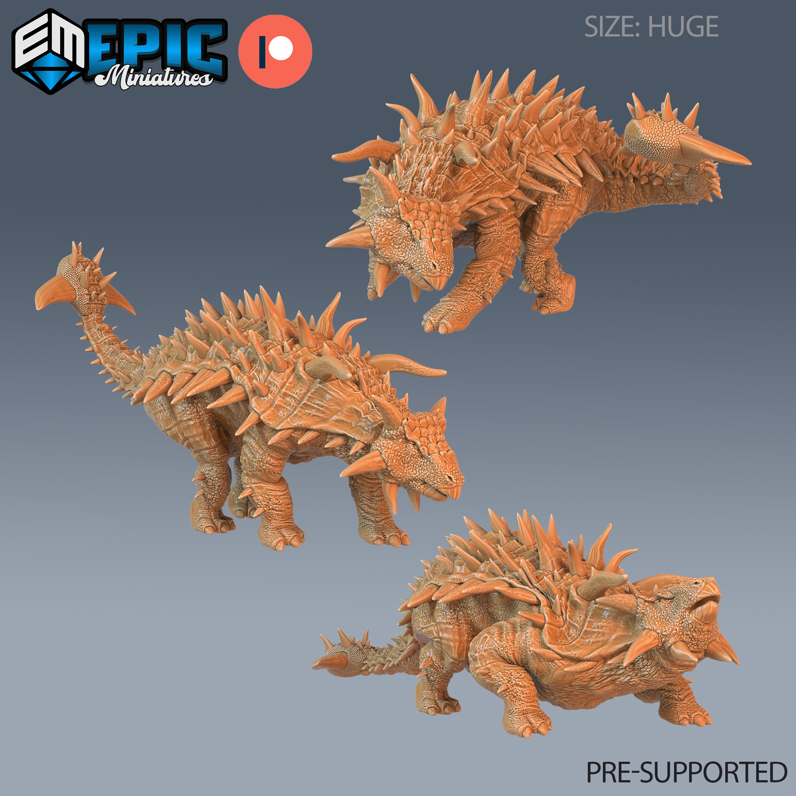 Epic Miniatures Jurassic Encounters Ankylosaurus - 28mm scale Armored Dinosaur