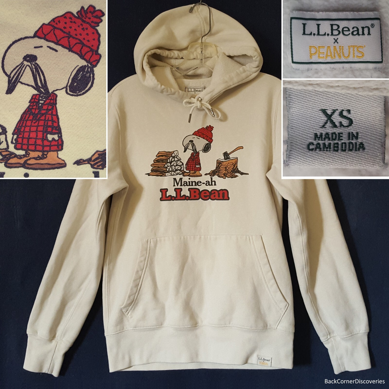 peanuts　MHL. LL Bean x Peanuts Lumberjack Snoopy MAINE-AH Ivory Women's