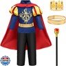 G.C Boys King Prince Charming Costume with Cape Kids Royal Dress Up Outfits Halloween Cosplay Role Play Birthday Gifts