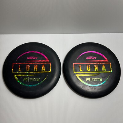 Pair of Rainbow Shatter Foil Discraft PM Luna Black 170-172g Two Disc Set