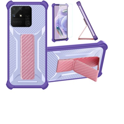 for Realme Narzo 50A Phone Case Cover Glass Screen Protector A1