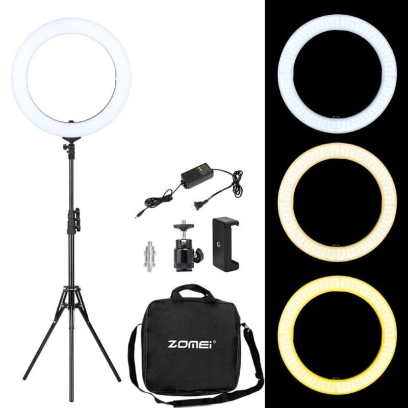 ZOMEI 18 inch LED Ring Light with  Dimmable Stand Lighting Photography YouTube 