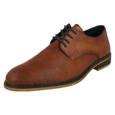 Mens Rieker Casual Lace Up Heeled Leather Shoes 11415