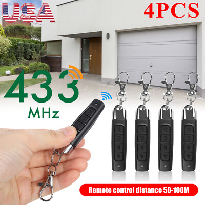 4X Universal Electric Cloning Remote Control Key 433MHz Fob for Gate Garage Door