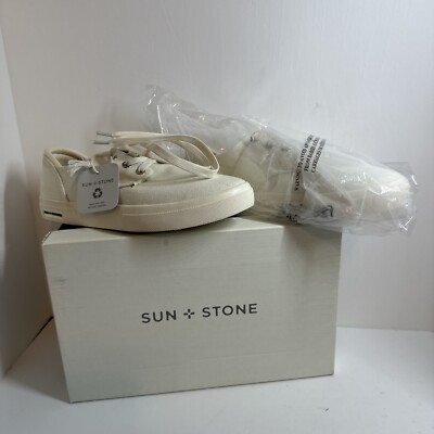 Sun + Stone Women Archiee Cream Sneakers New  30% recycled materials Size 7.5 M