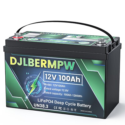 12V 100Ah LiFePO4 Lithium Battery Smart BMS For RV Marine Trolling Motor