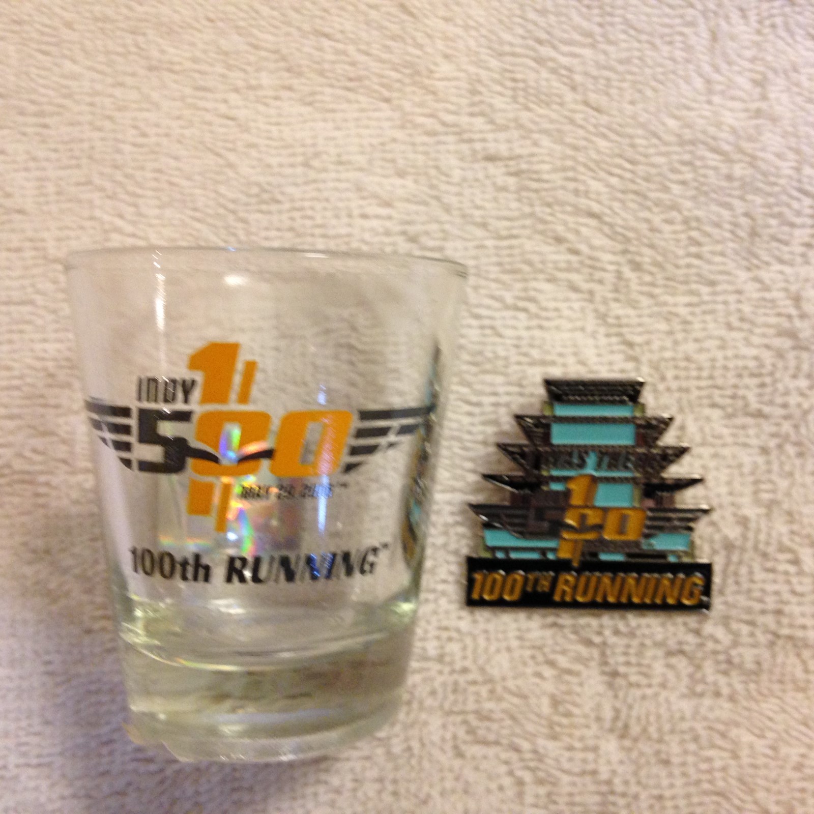 100TH Running Indianapolis 500 Event Collector Shot Glass And Pagoda Pin 2016