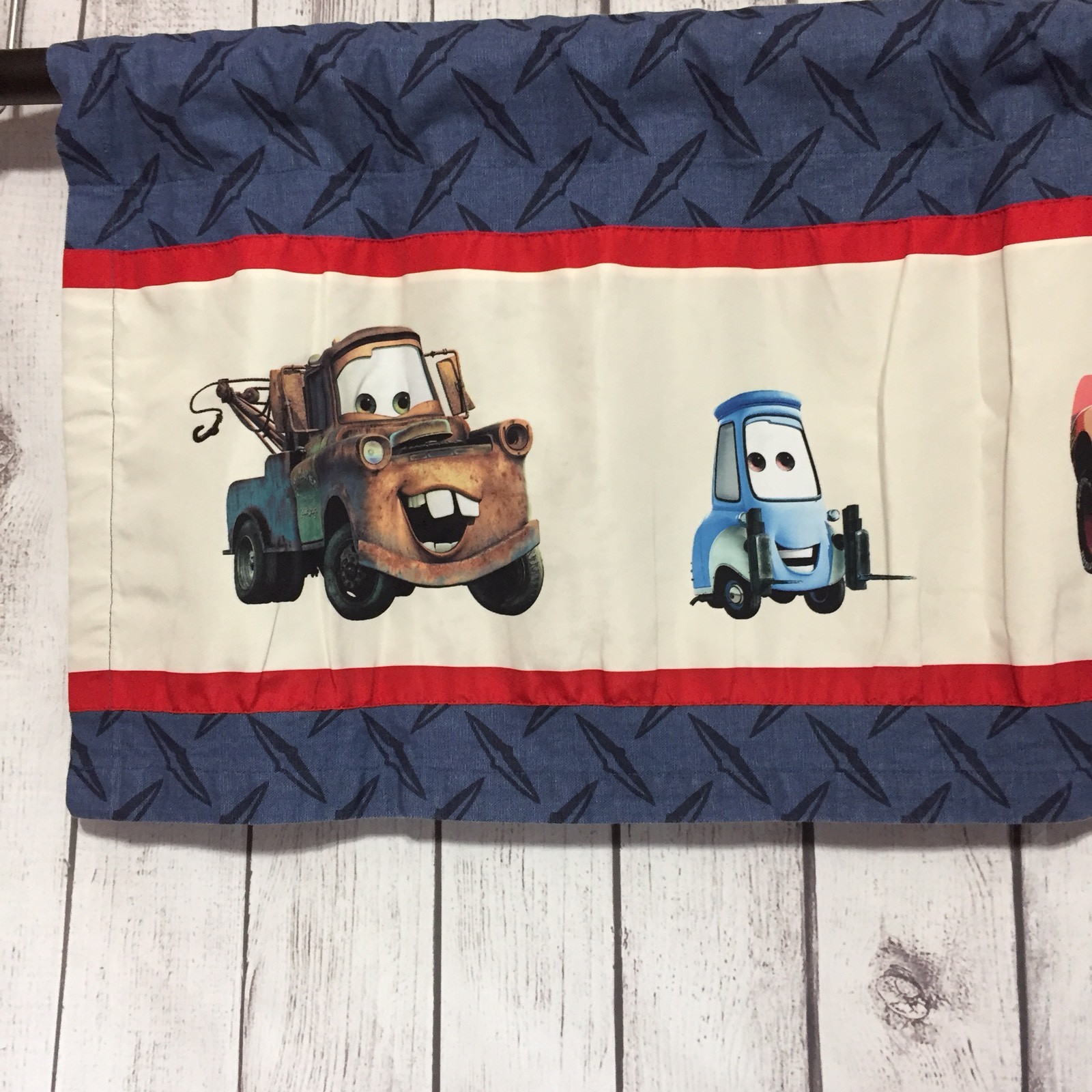 Lot of 2 Disney Pixar Cars Valances Lightning McQueen Tow Mater 60