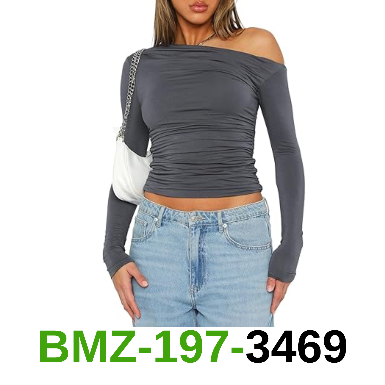 Women's Casual Basic Going Out Crop Tops Slim Fit Long Sleeve Boat Neck, L