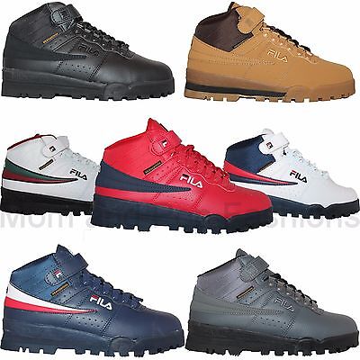 Mens Fila F13 F-13 Mid High Top Weather Tech Sneaker Boots Shoes Wheat Black 