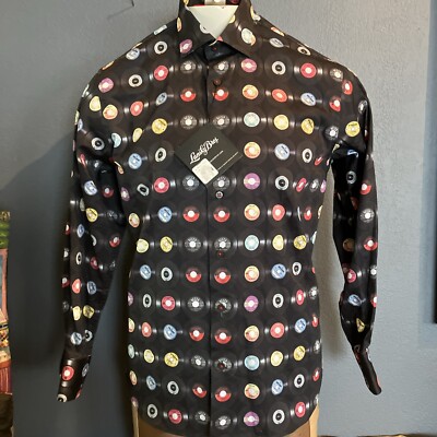 Lansky Bros. Long Sleeves Black Shirt Small  New With Tags records design (45's)