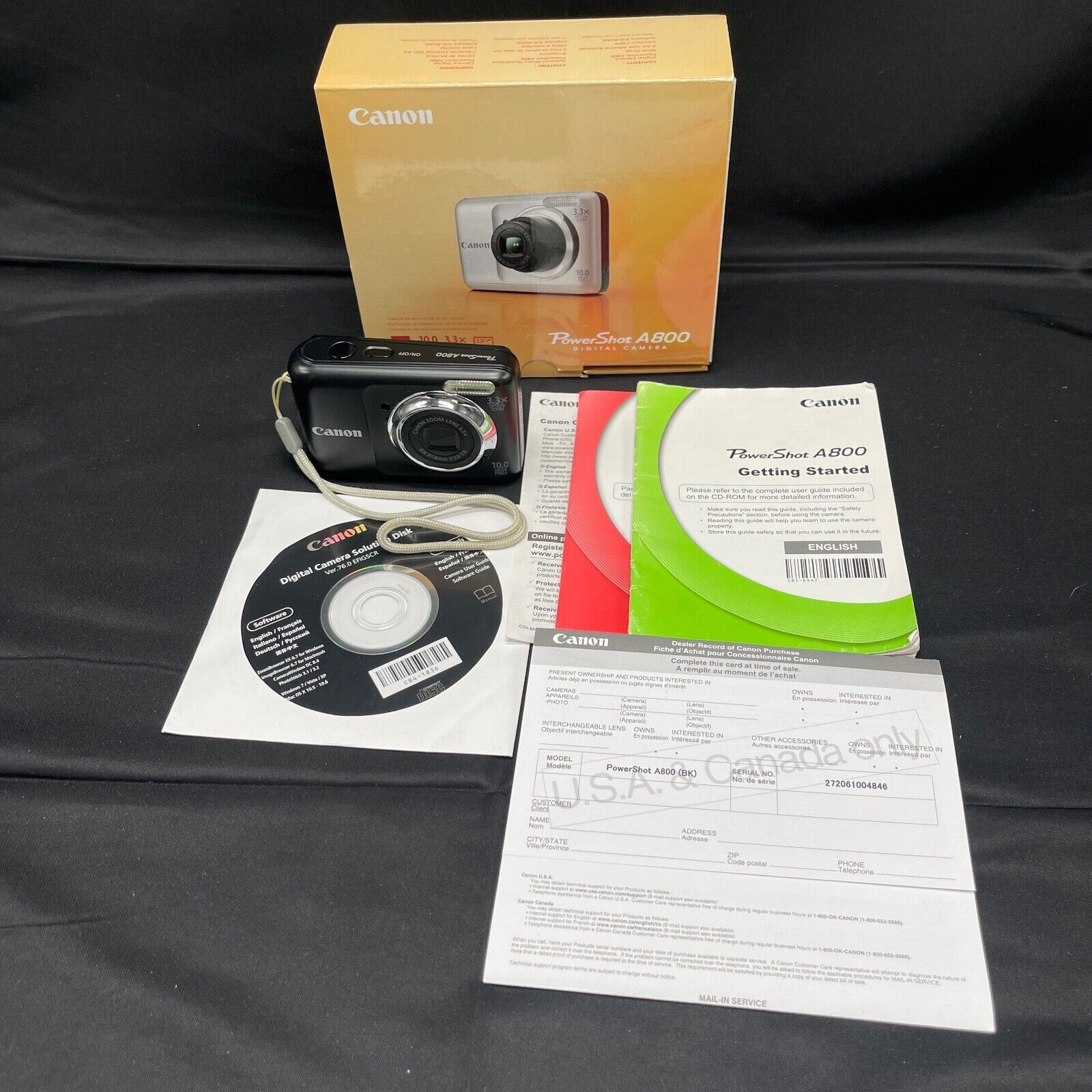 Canon PowerShot A800 PC1592 Tested AA Battery Powered Canon PowerShot A800 PC1592 Tested AA Battery Powered