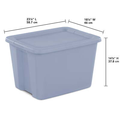 18 Gallon Tote Box Plastic, Washed Blue BPA-free and phthalate-free NEW