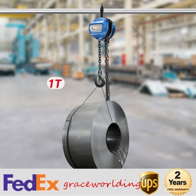 1T Chain Hoist 10FT Puller Block Fall Chain Lift Hand Tool w/ 360° Swivel Hook