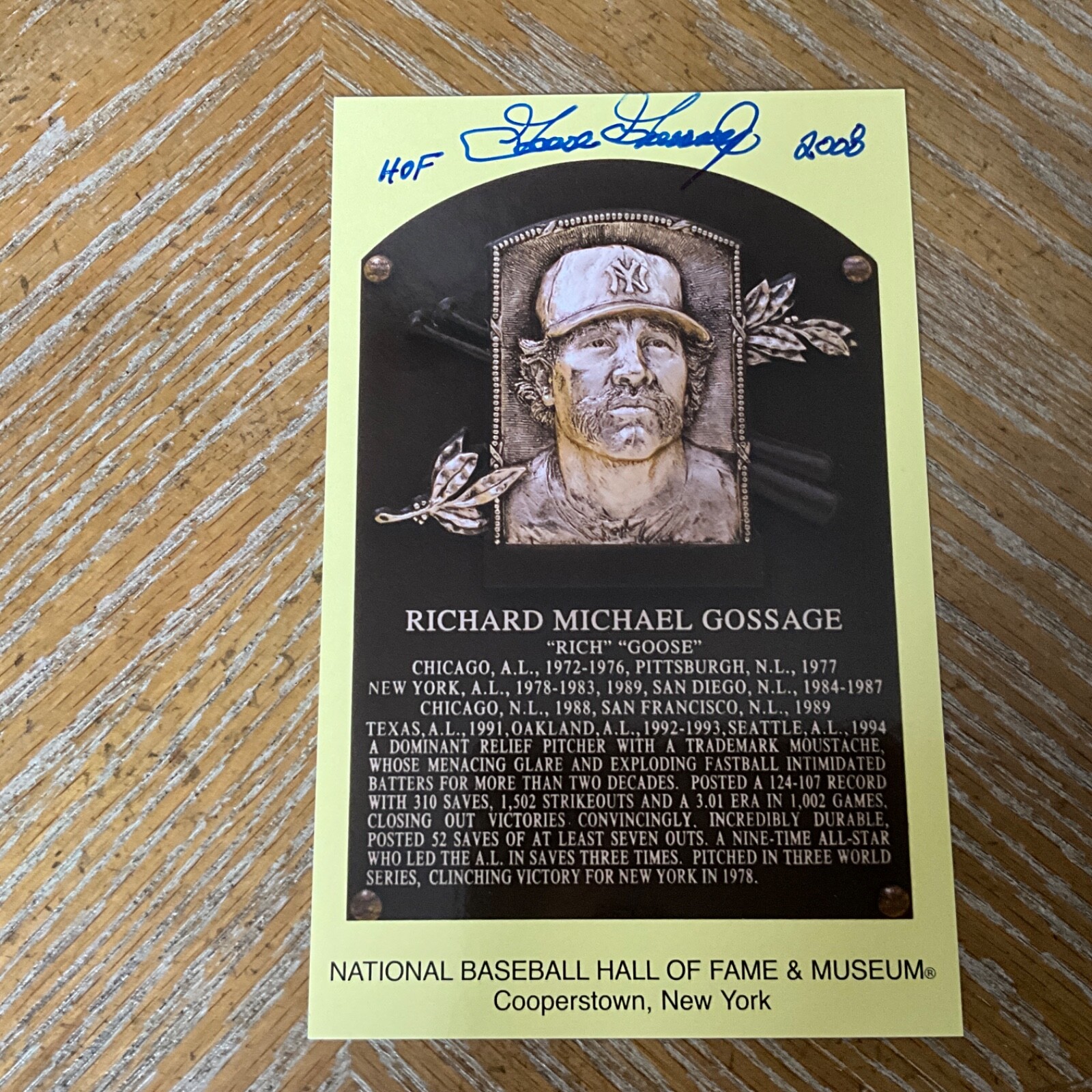 Autographed Goose Gossage HOF Placque | eBay