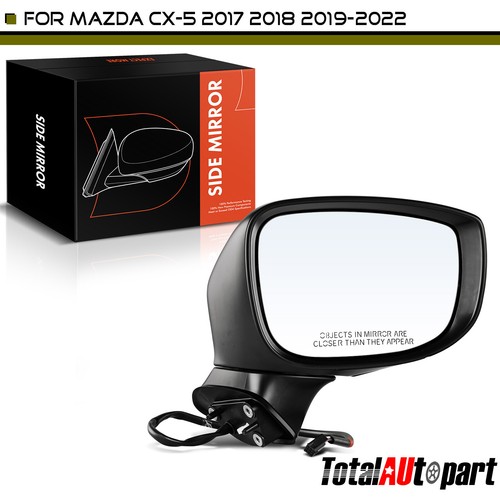 White Manual Folding Mirror w/ 9 pin for Mazda CX-5 2017-2022