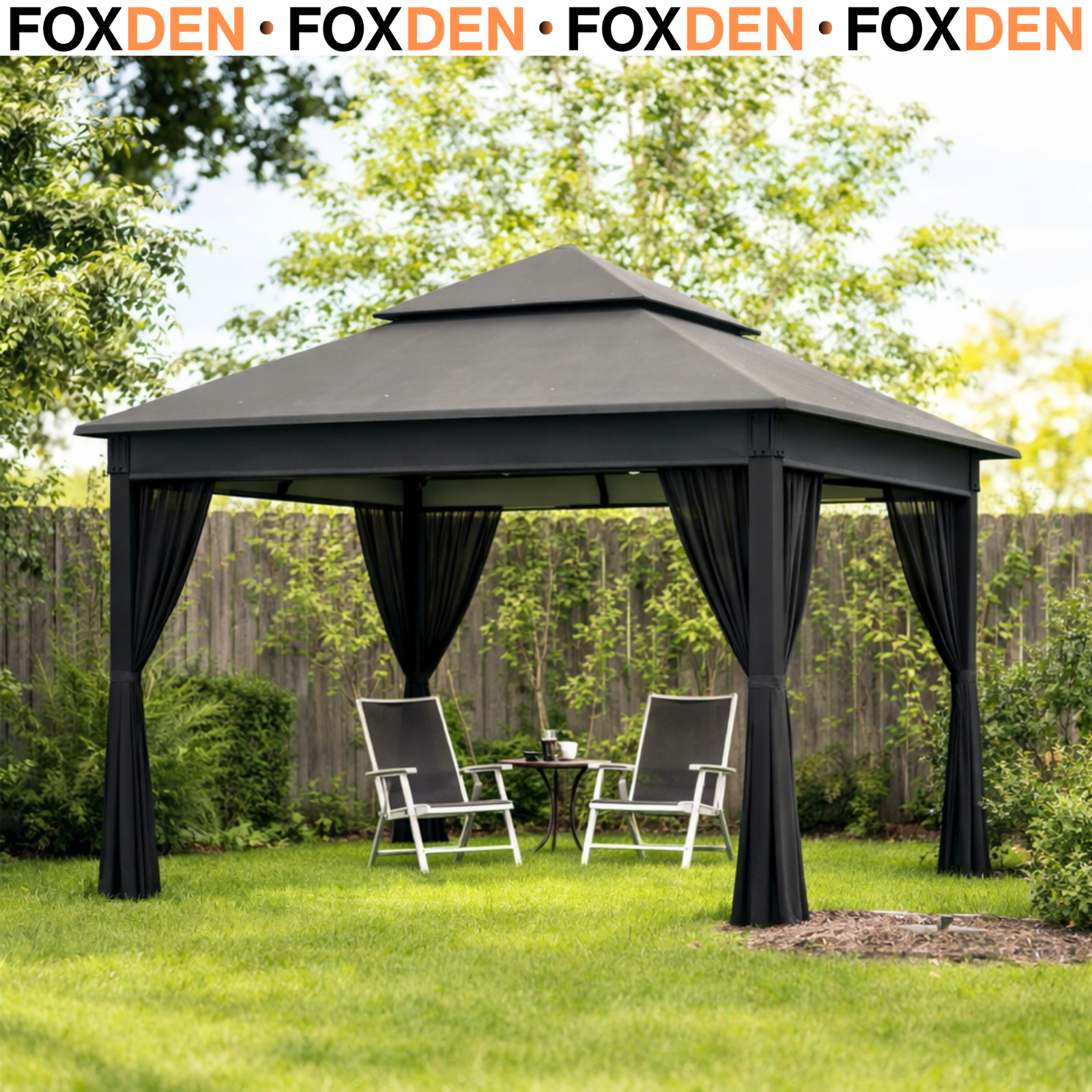 Replacement Gazebo Canopy Cover for 3 x 3m Gazebos UPF30 + Roof Cover Grey