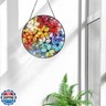 Bimkole Colorful Flower Stained Glass Suncatcher Window Hanging - Design for Indoor Window or Doorway Decoration - 7.87x7.87 inch with Chain and Hook - Unique Home Decor Gift
